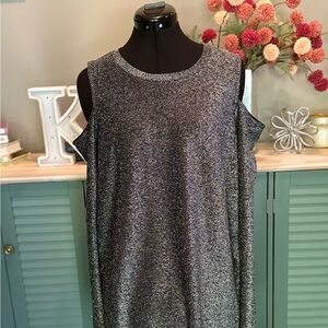 Michael Kors Glittery Black and Silver Blouse